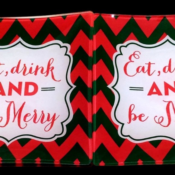 Christmas Dessert Plate, Set of 4 Glass SnackTrays,  Country Appetizer Plate - Picture 8 of 9